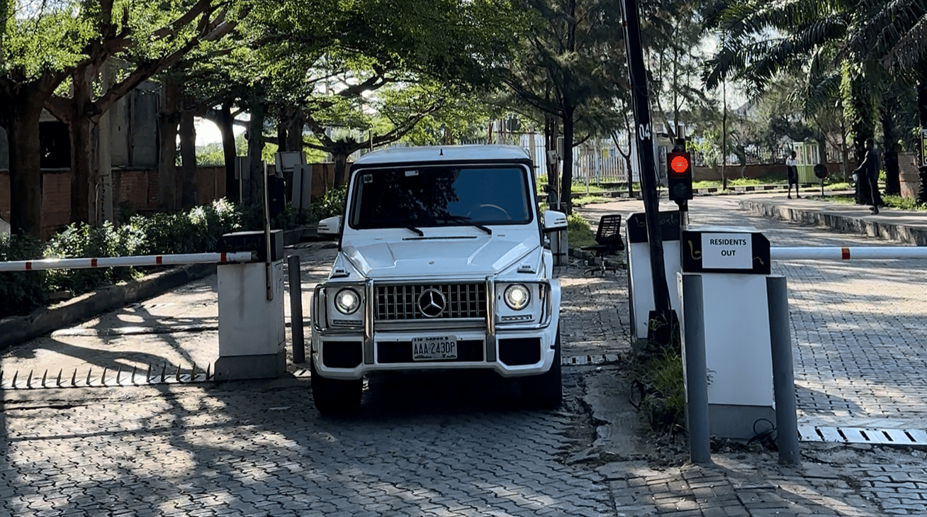 Access control boom barriers at estate gates